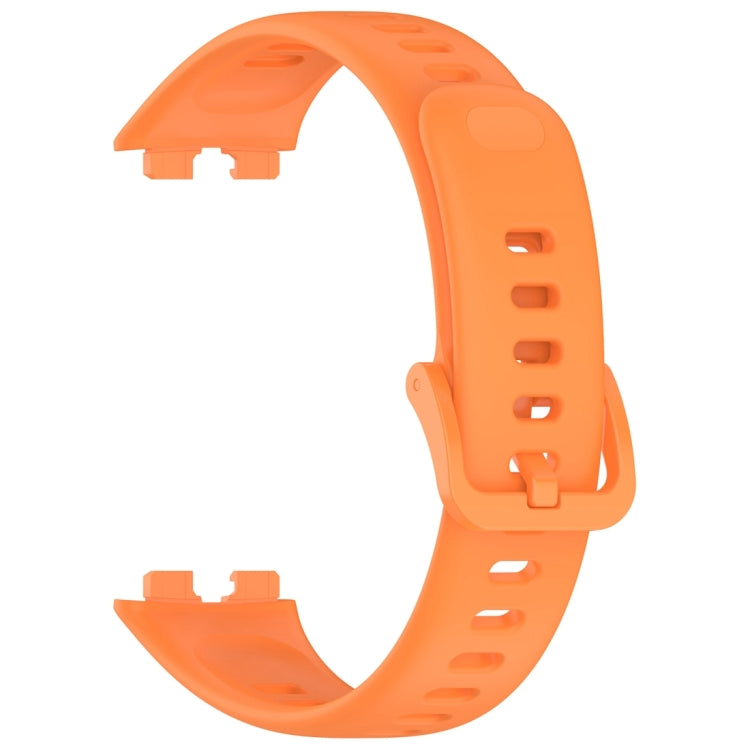 For Huawei Band 9 / 9 NFC / 8 / 8 NFC Nail Button Glossy Silicone Watch Band(Orange) - Watch Bands by buy2fix | Online Shopping UK | buy2fix