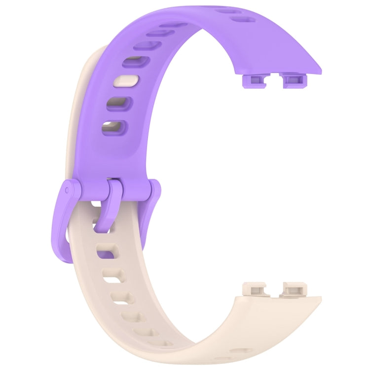 For Huawei Band 9 / 9 NFC / 8 / 8 NFC Nail Button Glossy Silicone Watch Band(Starlight Purple) - Watch Bands by buy2fix | Online Shopping UK | buy2fix