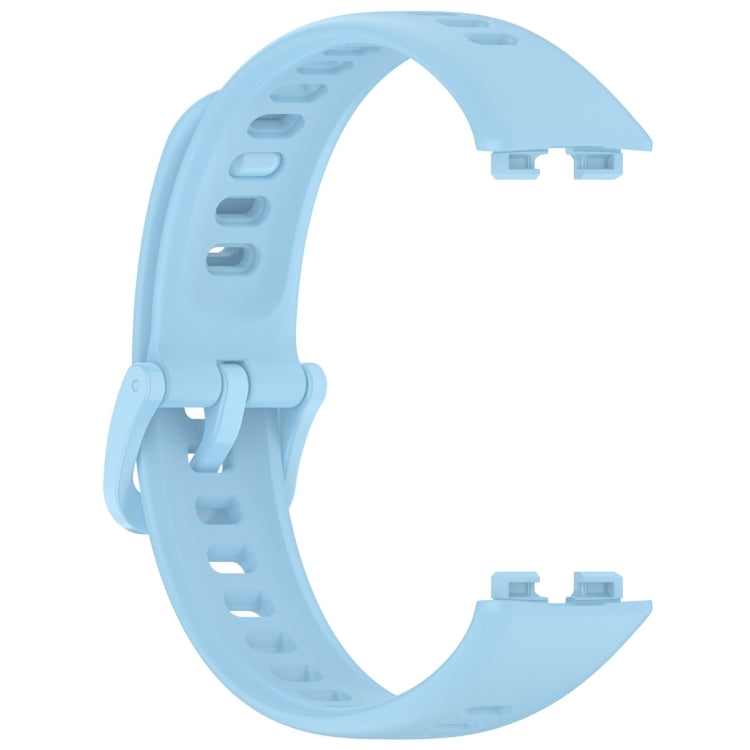 For Huawei Band 9 / 9 NFC / 8 / 8 NFC Nail Button Glossy Silicone Watch Band(Light Blue) - Watch Bands by buy2fix | Online Shopping UK | buy2fix