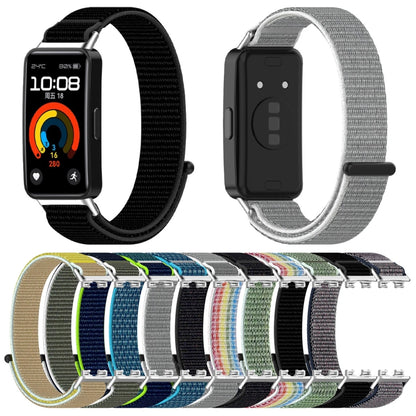 For Huawei Band 9 / 9 NFC / 8 / 8 NFC Nylon Loop Hook and Loop Fastener Watch Band(Seashell) - Watch Bands by buy2fix | Online Shopping UK | buy2fix