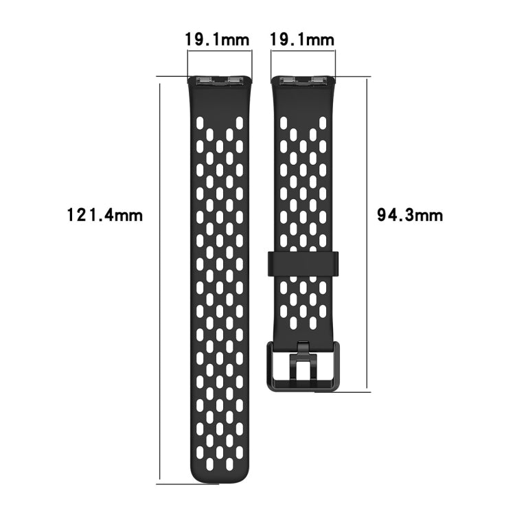 For Huawei Band 9 / 9 NFC / 8 / 8 NFC Hole Style Dual Black Buckle Silicone Watch Band(Pink) - Watch Bands by buy2fix | Online Shopping UK | buy2fix