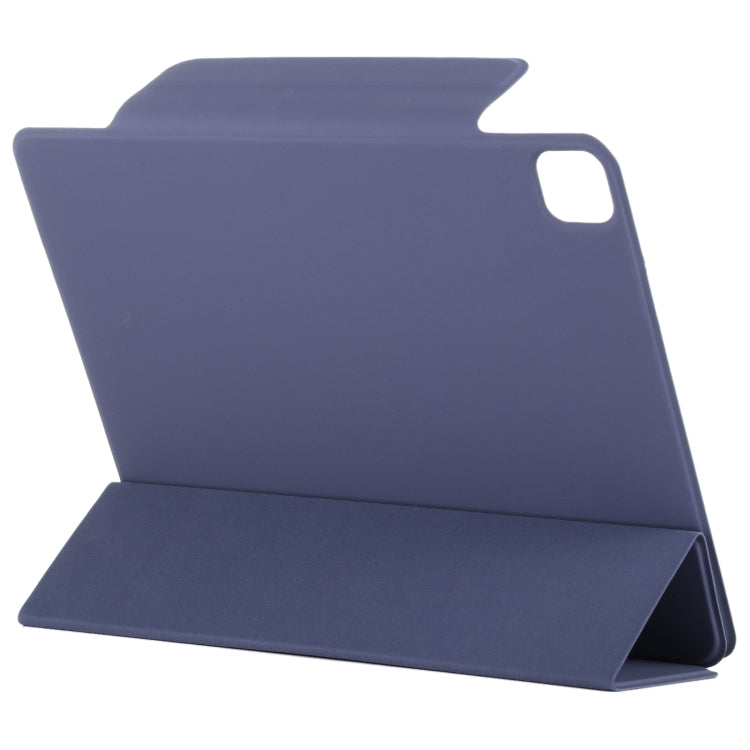 For iPad Pro 13 2024 Double-sided Clip Fixed Buckle Magnetic PU Leather Smart Tablet Case(Dark Blue) - iPad Pro 13 2024 Cases by buy2fix | Online Shopping UK | buy2fix