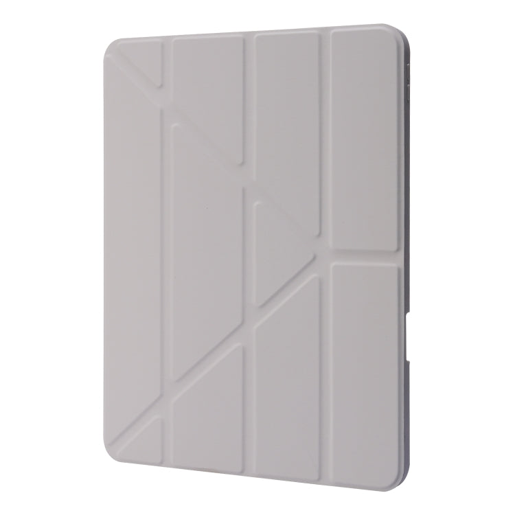 For iPad Pro 13 2024 Deformation Transparent Acrylic Leather Tablet Case(Grey) - iPad Pro 13 2024 Cases by buy2fix | Online Shopping UK | buy2fix