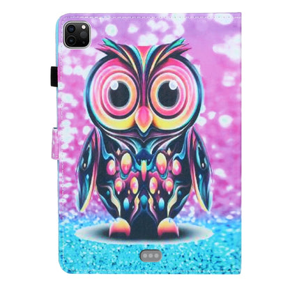 For iPad Pro 11 2024 Coloured Drawing Stitching Smart Leather Tablet Case(Owl) - iPad Pro 11 2024 Cases by buy2fix | Online Shopping UK | buy2fix