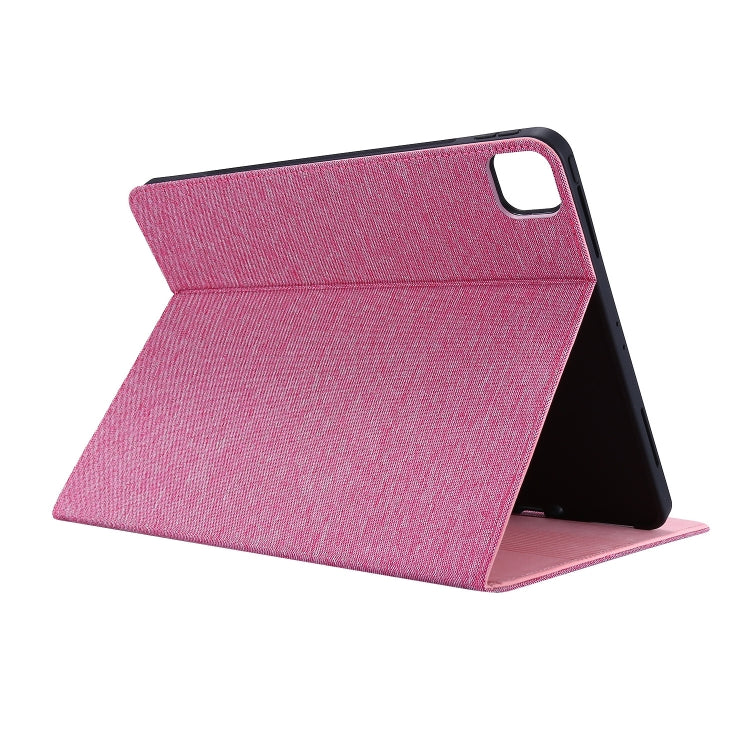 For iPad Pro 11 2024 Fabric Leather Tablet Case(Rose Red) - iPad Pro 11 2024 Cases by buy2fix | Online Shopping UK | buy2fix