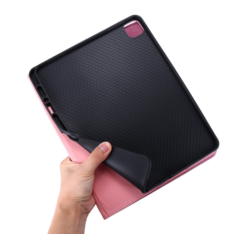 For iPad Pro 11 2024 Fabric Leather Tablet Case(Rose Red) - iPad Pro 11 2024 Cases by buy2fix | Online Shopping UK | buy2fix