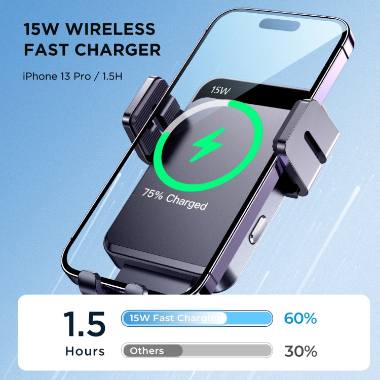 JOYROOM JR-ZS219 Car Dashboard Wireless Charging Stand(Black) - Wireless Charger Holders by JOYROOM | Online Shopping UK | buy2fix