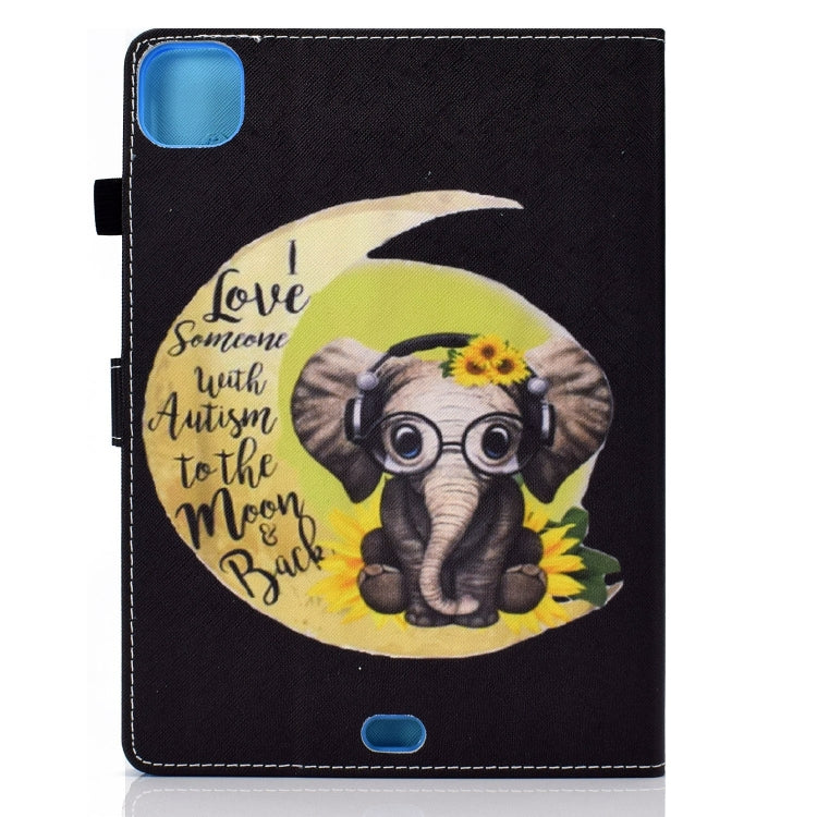 For iPad Pro 11 2024 Painted Stitching Smart Leather Tablet Case(Moon Baby Elephant) - iPad Pro 11 2024 Cases by buy2fix | Online Shopping UK | buy2fix