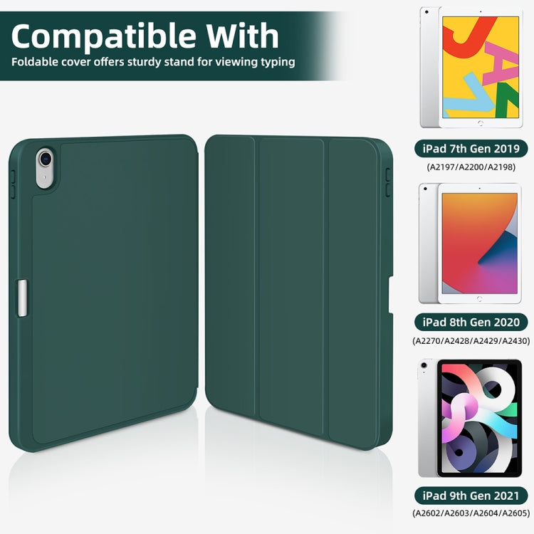 For iPad Air 11 2024 3-fold TPU Smart Leather Tablet Case with Pen Slot(Dark Green) - iPad Air 11 2024 Cases by buy2fix | Online Shopping UK | buy2fix