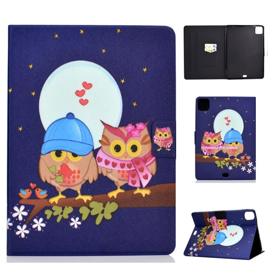 For iPad Pro 11 2024 Voltage Colored Drawing Smart Leather Tablet Case(Couple Owls) - iPad Pro 11 2024 Cases by buy2fix | Online Shopping UK | buy2fix