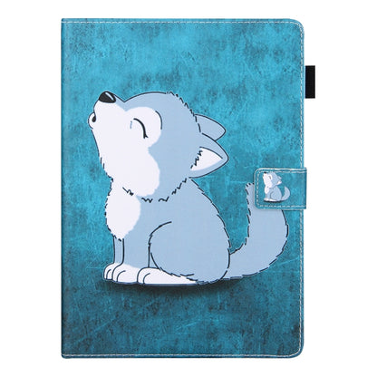 For iPad Pro 11 2024 Colored Drawing Leather Smart Tablet Case(Cute Wolf) - iPad Pro 11 2024 Cases by buy2fix | Online Shopping UK | buy2fix