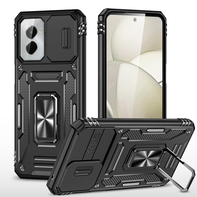 For Motorola Moto G Play 5G 2024 Armor PC + TPU Camera Shield Phone Case(Black) - Motorola Cases by buy2fix | Online Shopping UK | buy2fix