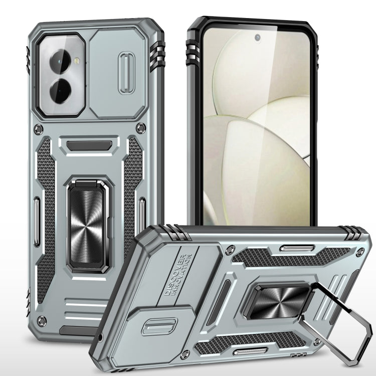 For Motorola Moto G Play 5G 2024 Armor PC + TPU Camera Shield Phone Case(Grey) - Motorola Cases by buy2fix | Online Shopping UK | buy2fix