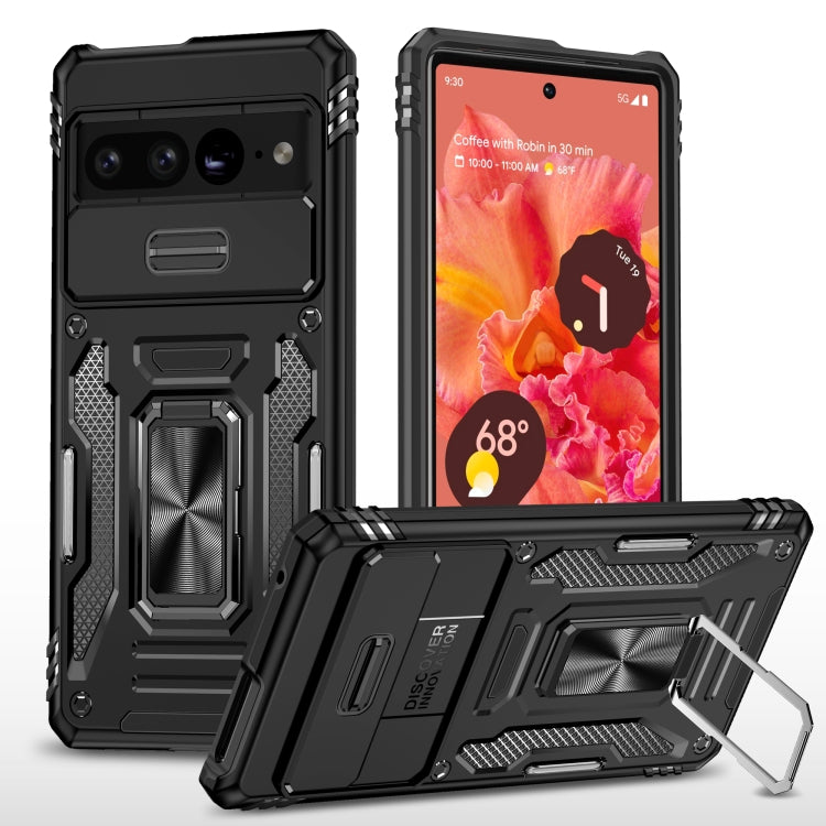 For Google Pixel 9 Pro XL 6.8 Armor PC + TPU Camera Shield Phone Case(Black) - Google Cases by buy2fix | Online Shopping UK | buy2fix