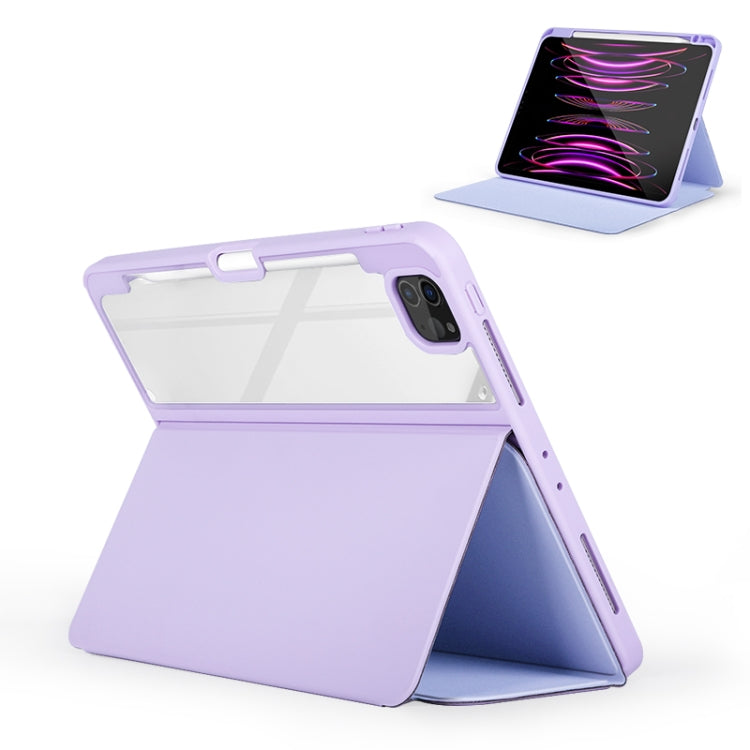 For iPad Air 13 2024 / Pro 12.9 2022 2-Fold Clear Acrylic Leather Tablet Case(Ice Blue) - iPad Pro 12.9 (2022/2021) Cases by buy2fix | Online Shopping UK | buy2fix