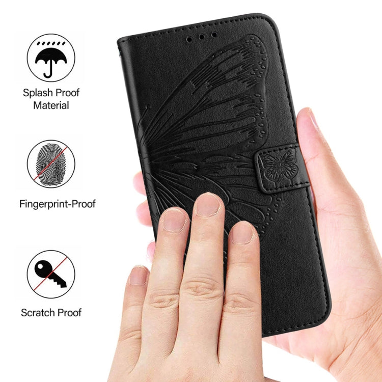 For vivo X100s 5G Embossed Butterfly Leather Phone Case(Black) - vivo Cases by buy2fix | Online Shopping UK | buy2fix