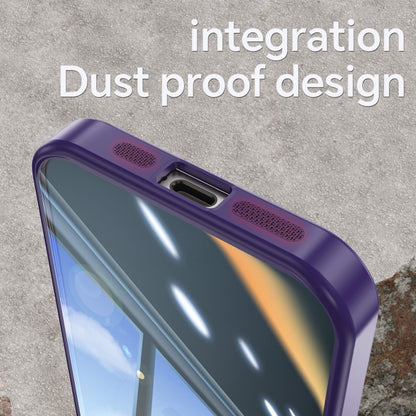 For iPhone 16 Plus Acrylic Hybrid TPU Armor Shockproof Phone Case(Purple) - iPhone 16 Plus Cases by buy2fix | Online Shopping UK | buy2fix