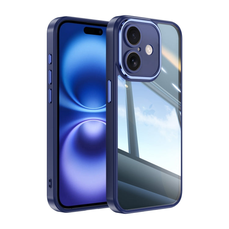 For iPhone 16 Acrylic Hybrid TPU Armor Shockproof Phone Case(Blue) - iPhone 16 Cases by buy2fix | Online Shopping UK | buy2fix