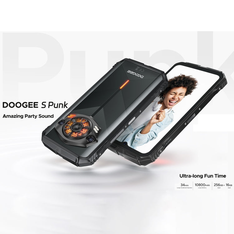 [HK Warehouse] DOOGEE S PUNK Rugged Phone, 6GB+256GB, 6.58 inch Android 14 Spreadtrum T606 Octa Core, Network: 4G, OTG, NFC(Black) - DOOGEE by DOOGEE | Online Shopping UK | buy2fix