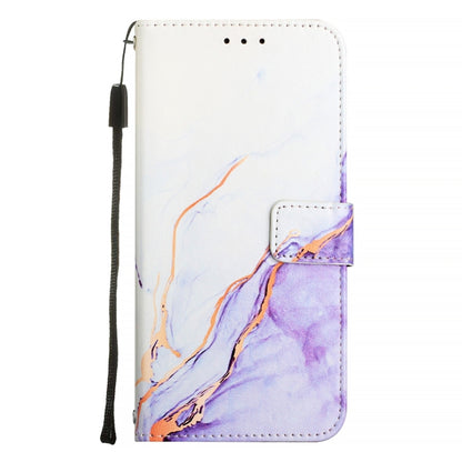 For Google Pixel 9 PT003 Marble Pattern Flip Leather Phone Case(White Purple) - Google Cases by buy2fix | Online Shopping UK | buy2fix