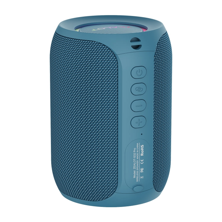 Zealot S32 Pro 15W High Power Bluetooth Speaker with Colorful Light(Blue) - Desktop Speaker by ZEALOT | Online Shopping UK | buy2fix