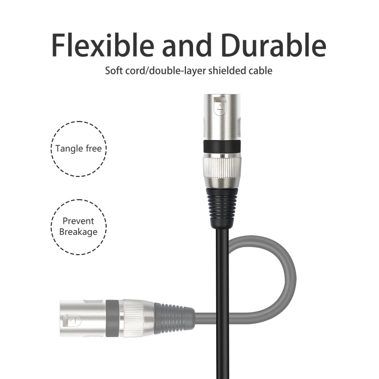 TC145BK55 6.35mm 1/4 TRS Male to XLR 3pin Male Microphone Cable, Length:5m(Black) - Microphone Audio Cable & Connector by buy2fix | Online Shopping UK | buy2fix