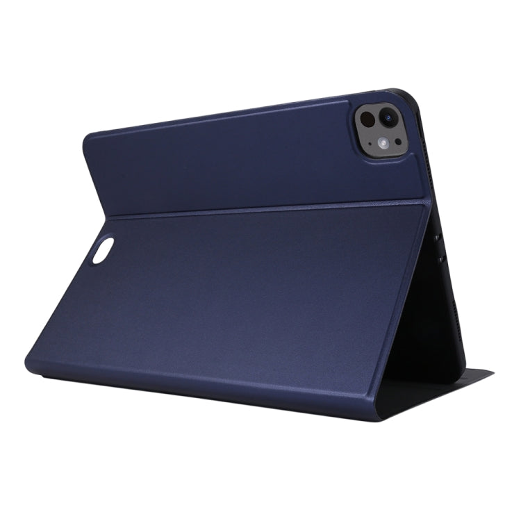 For iPad Pro 13 2024 Stretch Voltage Plain Leather Smart Tablet Case(Dark Blue) - iPad Pro 13 2024 Cases by buy2fix | Online Shopping UK | buy2fix