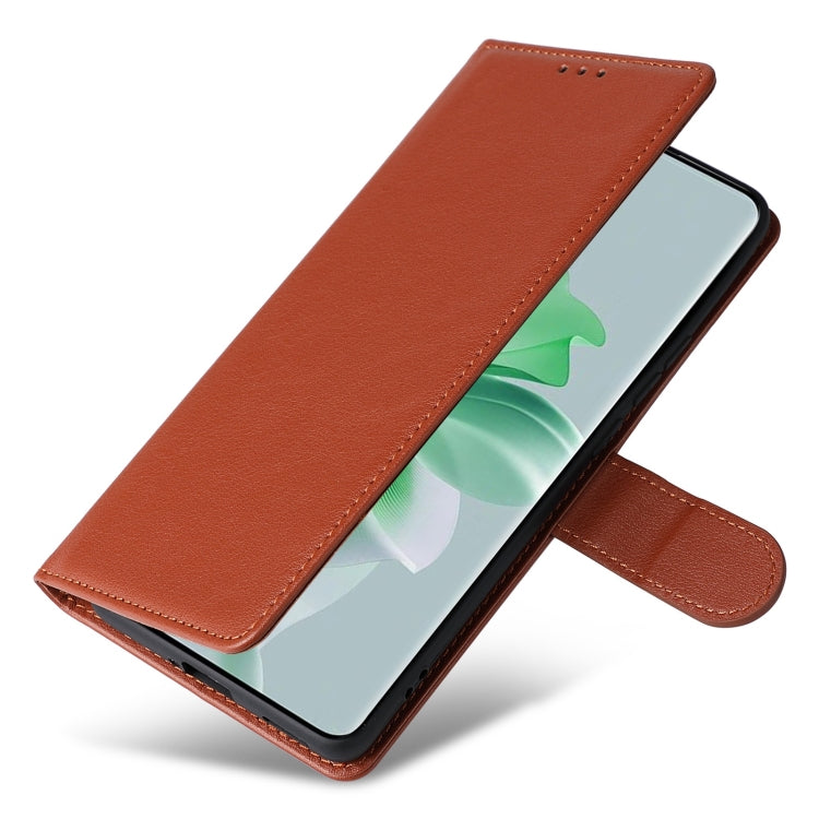 For OPPO Reno11 5G Global Multifunctional Horizontal Flip Leather Phone Case with Three Card Slot(Brown) - Reno11 Cases by buy2fix | Online Shopping UK | buy2fix