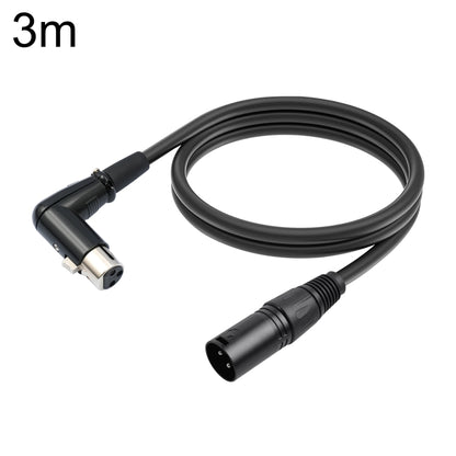 XK041L XLR 3pin Straight Male to Elbow Female Audio Cable, Length:3m(Black) - Microphone Audio Cable & Connector by buy2fix | Online Shopping UK | buy2fix