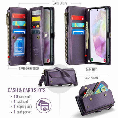 For Samsung Galaxy A35 5G CaseMe C36 Card Slots Zipper Wallet RFID Anti-theft Leather Phone Case(Purple) - Galaxy Phone Cases by CaseMe | Online Shopping UK | buy2fix