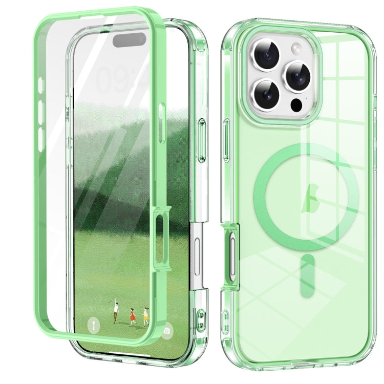 For iPhone 16 Pro Max Colorful MagSafe Magnetic PC Hybrid TPU Phone Case(Green) - iPhone 16 Pro Max Cases by buy2fix | Online Shopping UK | buy2fix