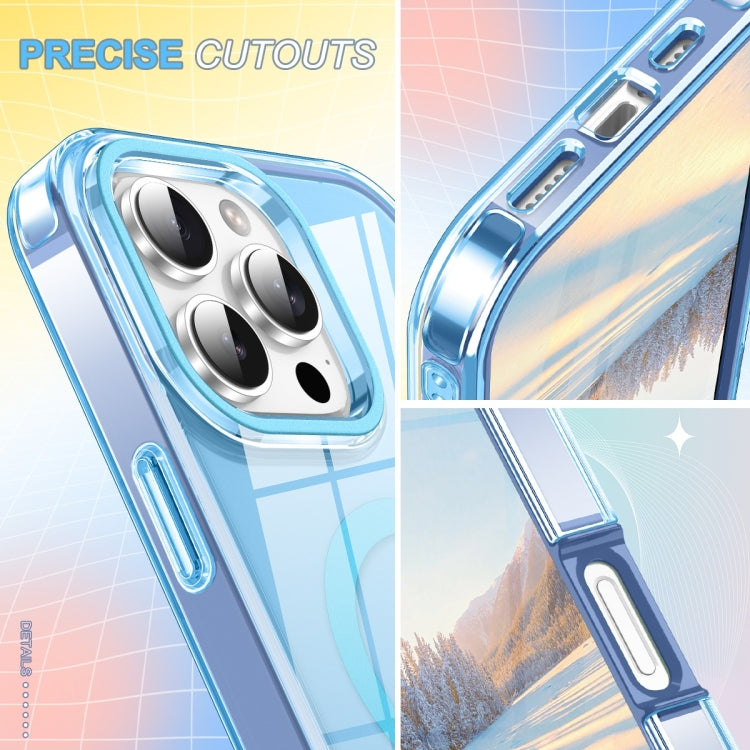 For iPhone 16 Pro Colorful MagSafe Magnetic PC Hybrid TPU Phone Case(Blue) - iPhone 16 Pro Cases by buy2fix | Online Shopping UK | buy2fix