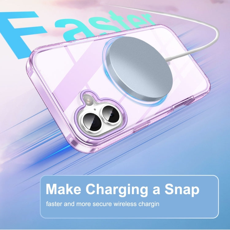 For iPhone 16 Plus Colorful MagSafe Magnetic PC Hybrid TPU Phone Case(Light Purple) - iPhone 16 Plus Cases by buy2fix | Online Shopping UK | buy2fix