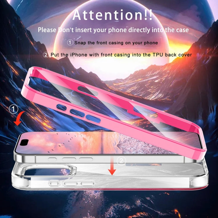 For iPhone 16 Pro Max IMD Gradient Feather PC Hybrid TPU Phone Case(Rose Red) - iPhone 16 Pro Max Cases by buy2fix | Online Shopping UK | buy2fix