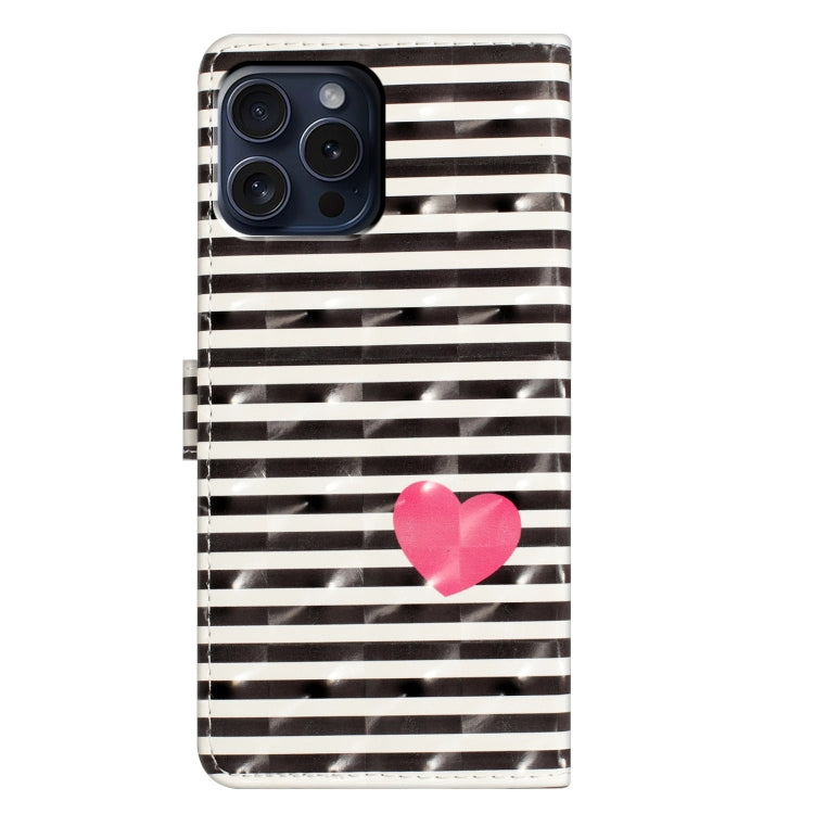 For iPhone 16 Pro Max 3D Pattern Leather Phone Case(Striped Heart) - iPhone 16 Pro Max Cases by buy2fix | Online Shopping UK | buy2fix