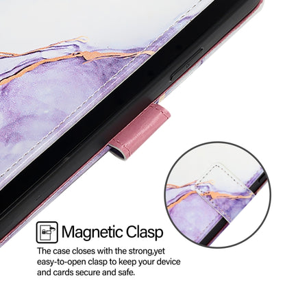 For Xiaomi Redmi K70 / K70 Pro PT003 Marble Pattern Flip Leather Phone Case(White Purple) - K70 Cases by buy2fix | Online Shopping UK | buy2fix