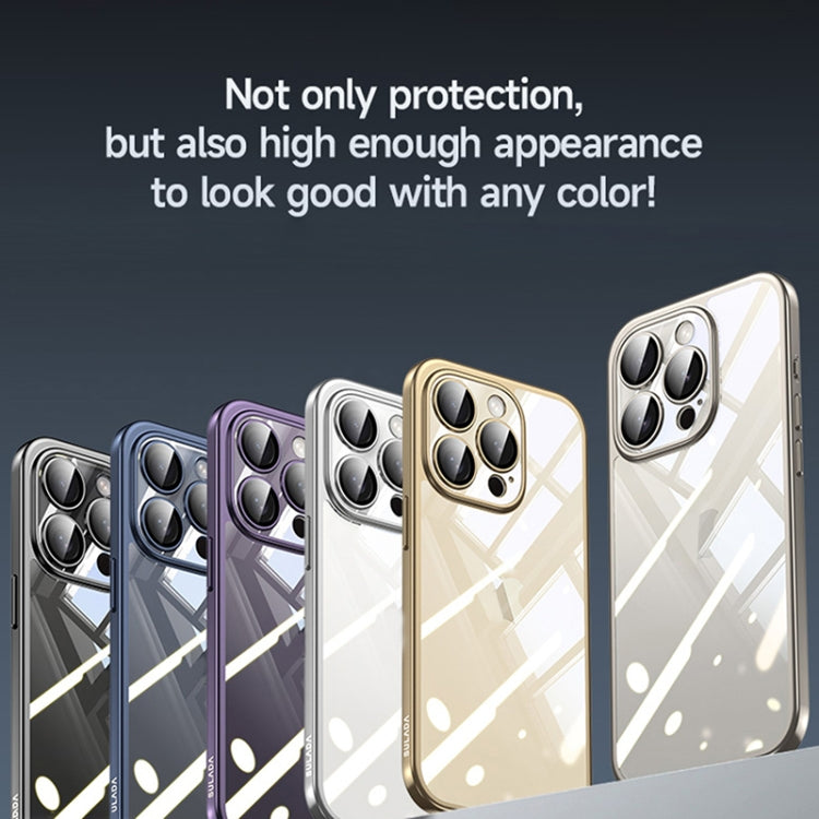 For iPhone 15 Pro Max SULADA Electroplating Frosted PC + TPU Shockproof Phone Case(Grey) - iPhone 15 Pro Max Cases by SULADA | Online Shopping UK | buy2fix