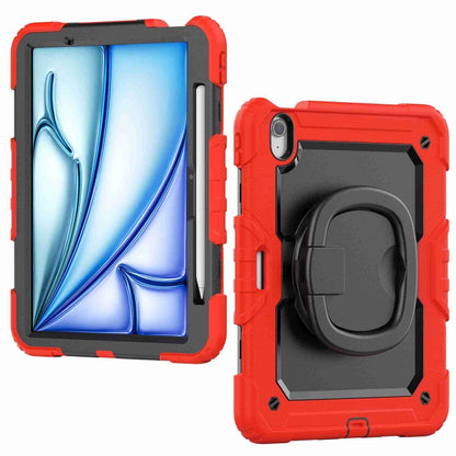 For iPad Air 11 2025 / 2024 Handle Silicone Hydric PC Tablet Case with Shoulder Strap(Red) - iPad Air 11 2025 / 2024 Cases by buy2fix | Online Shopping UK | buy2fix