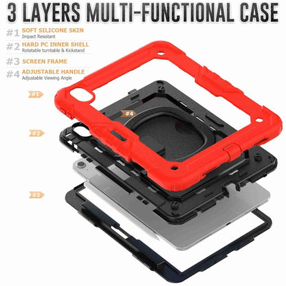 For iPad Air 11 2025 / 2024 Handle Silicone Hydric PC Tablet Case with Shoulder Strap(Red) - iPad Air 11 2025 / 2024 Cases by buy2fix | Online Shopping UK | buy2fix