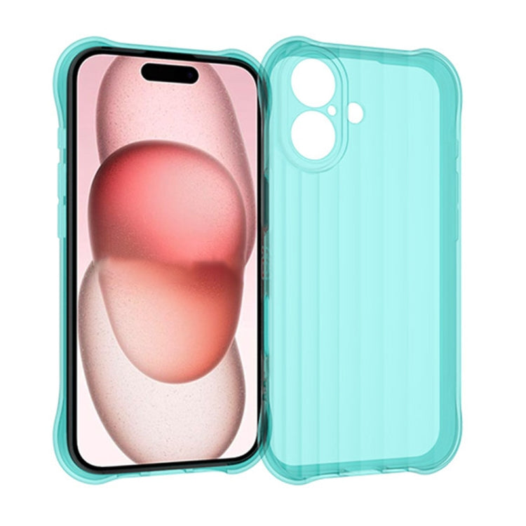 For iPhone 16 Plus Water Ripple Fine Hole TPU Phone Case(Light Blue) - iPhone 16 Plus Cases by buy2fix | Online Shopping UK | buy2fix