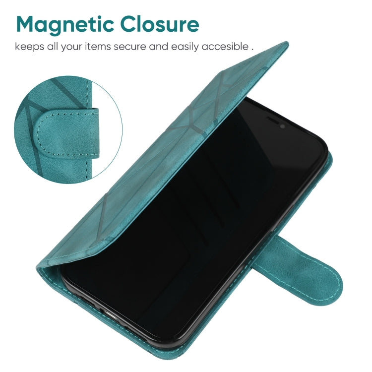 For Motorola Moto G Power 5G 2024 Skin Feel Geometric Lines Leather Phone Case(Green) - Motorola Cases by buy2fix | Online Shopping UK | buy2fix