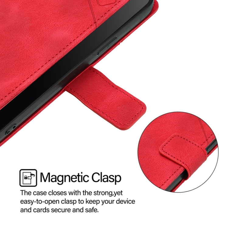 For Blackview A52 Skin Feel Embossed Leather Phone Case(Red) - More Brand by buy2fix | Online Shopping UK | buy2fix