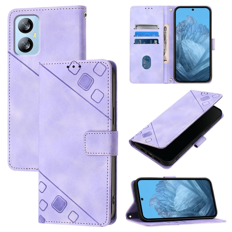 For Blackview A52 Skin Feel Embossed Leather Phone Case(Light Purple) - More Brand by buy2fix | Online Shopping UK | buy2fix