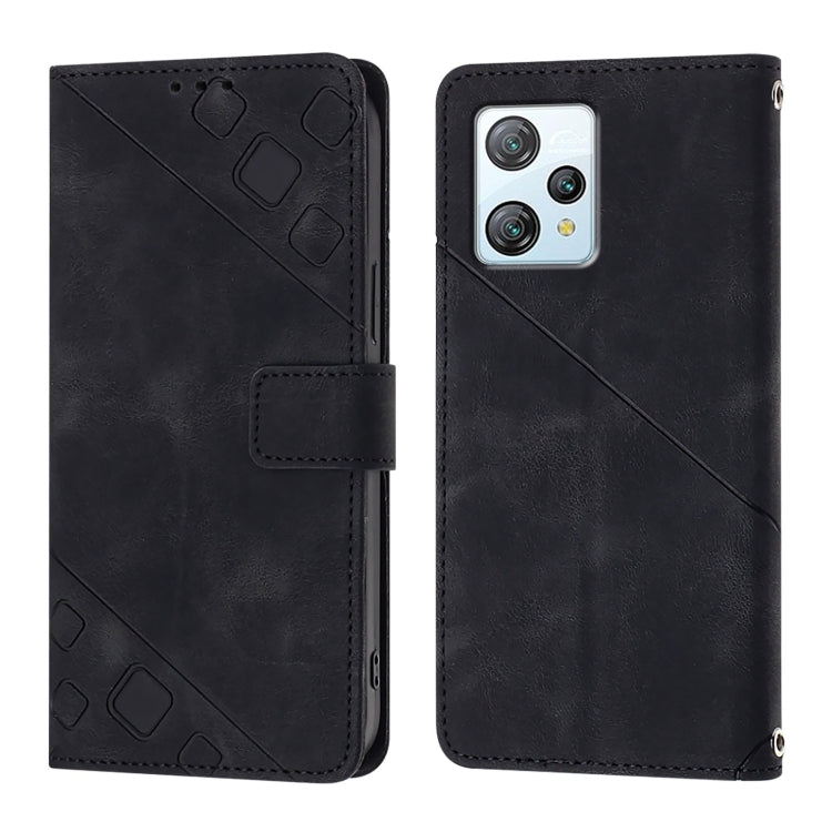 For Blackview A53 Skin Feel Embossed Leather Phone Case(Black) - More Brand by buy2fix | Online Shopping UK | buy2fix