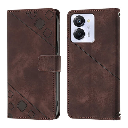 For Blackview Color 8 Skin Feel Embossed Leather Phone Case(Brown) - More Brand by buy2fix | Online Shopping UK | buy2fix