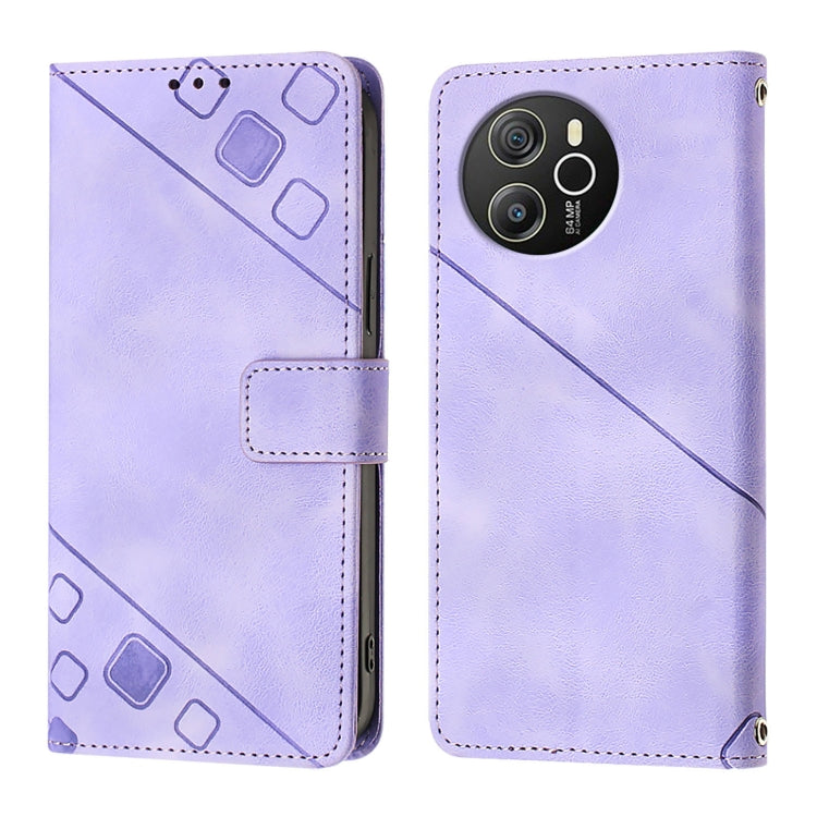 For Blackview Shark 8 Skin Feel Embossed Leather Phone Case(Light Purple) - More Brand by buy2fix | Online Shopping UK | buy2fix