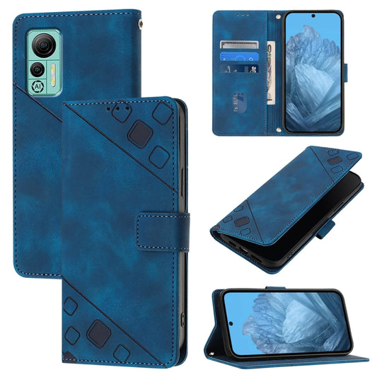 For Ulefone Note 14 Skin Feel Embossed Leather Phone Case(Blue) - Ulefone Cases by buy2fix | Online Shopping UK | buy2fix