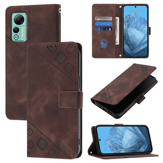 For Ulefone Note 14 Skin Feel Embossed Leather Phone Case(Brown) - Ulefone Cases by buy2fix | Online Shopping UK | buy2fix