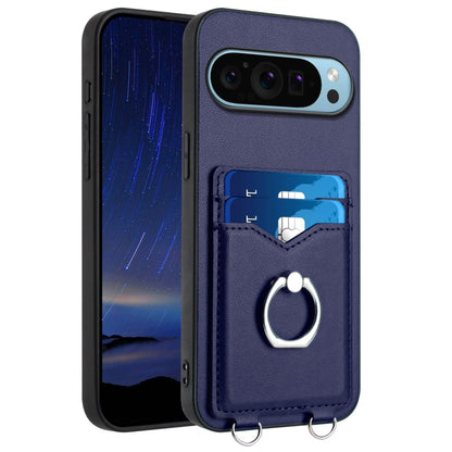 For Google Pixel 9 / 9 Pro R20 Ring Card Holder Phone Case(Blue) - Google Cases by buy2fix | Online Shopping UK | buy2fix