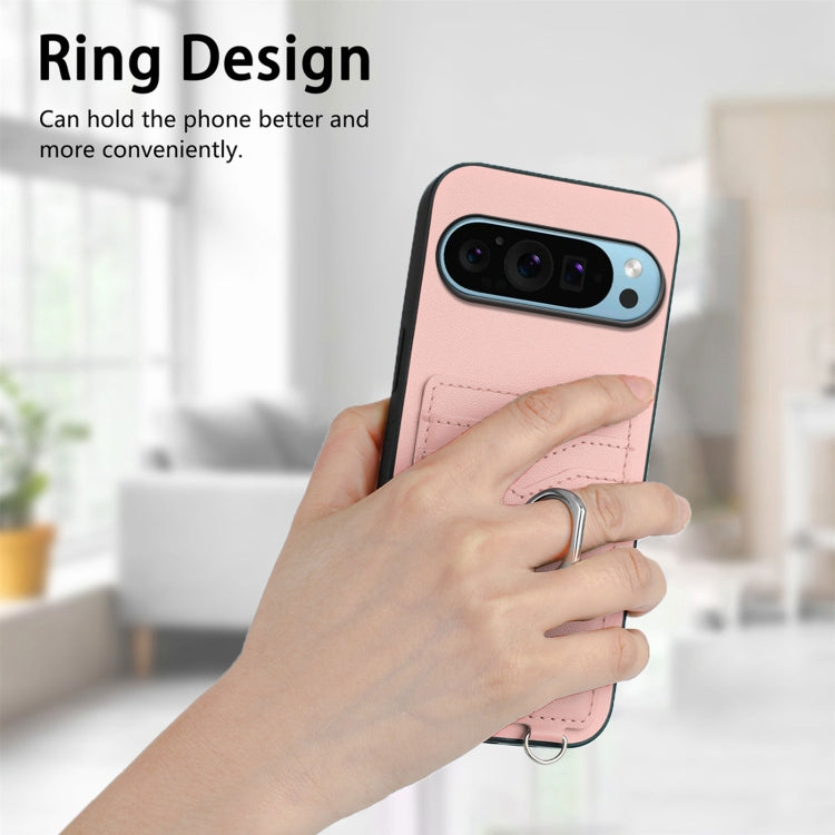 For Google Pixel 9 Pro XL R20 Ring Card Holder Phone Case(Pink) - Google Cases by buy2fix | Online Shopping UK | buy2fix